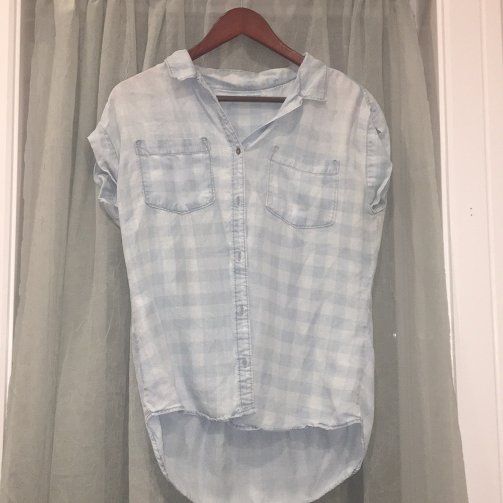 White and blue flannel